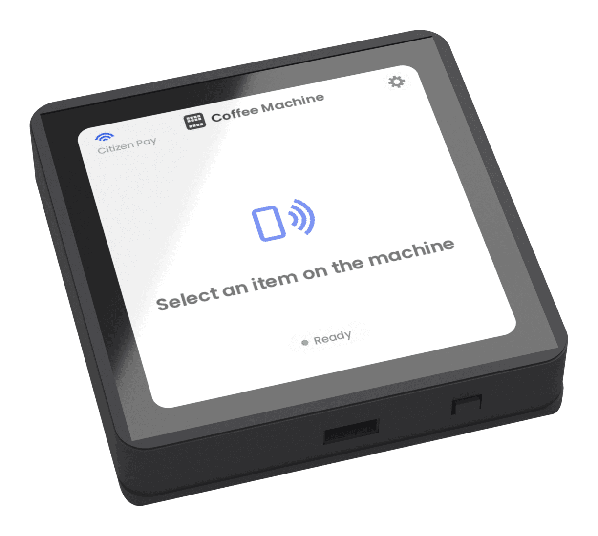 Citizen Terminal showing a self-service screen: select an item on the machine